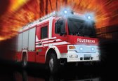 Fotobehang - Vlies Behang - Brandweerauto - Brandweer - Brandweerwagen - Kinderbehang - 312 x 219 cm
