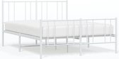 vidaXL Cadre de lit avec tête et pied de lit Métal Blanc 160 x 200 cm