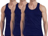 3 stuks onderhemd - SQOTTON® - 100% katoen - Marineblauw - Maat M/L