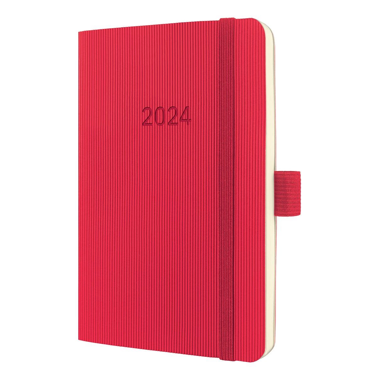 Sigel agenda 2024 - Conceptum - A6 - softcover - 2 pagina's / 1 week - rood - SI-C2435