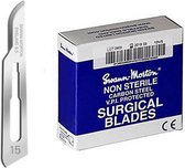 Swann Morton mesjes niet steriel nr 15 - scalpel mesjes - RVS - Past op houder nummer 3 - scalpelmessen - pedicure mesjes - scalpel pedicure