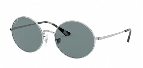 Ray-Ban Oval Metal Silver/ Classic Blue Polarized Maat: Medium (54) - Zonnebril - - RB1970 9149S2