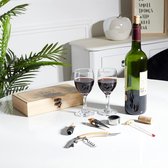 Houten kistje met 5-delige accessoireset voor wijn: dé must-have voor wijnliefhebbers!