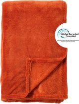 Dutch Decor - SIDNEY - Plaid 140x180 cm - Fleece deken van 100% gerecycled polyester – superzacht - Eco Line collectie - Potters Clay - oranje
