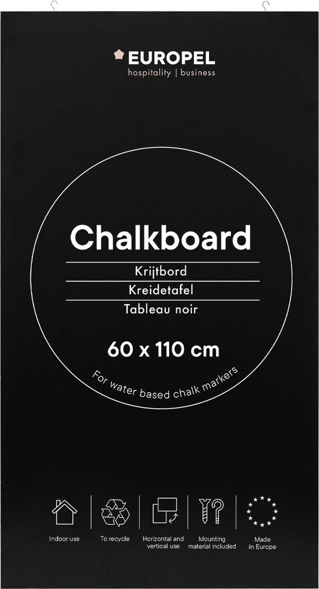 Europel krijtbord zonder lijst – muurdecoratie – tekenbord - 60x110cm
