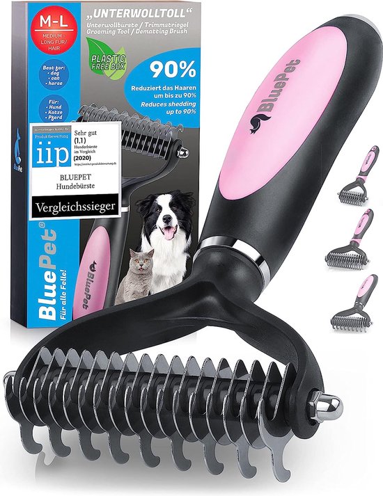 Brosse pour chien et chat UnterwollToll pour poils longs, peigne à sous-poil  élimine