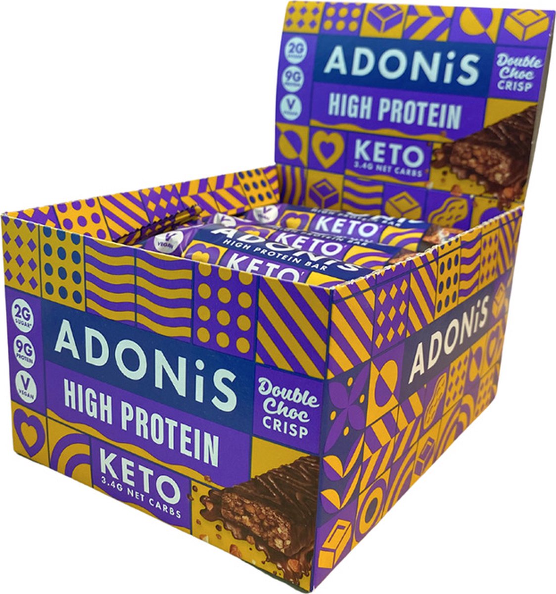 Goedkoopste Adonis | High Protein Bar | Double Choc Crisp | 16 Stuks | 16 x 45g