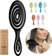 Ninabella Organic Ontklit Haarborstel voor Vrouwen, Mannen & Kinderen - Trekt niet aan het Haar - Haar Stijlende Borstels voor Krullend, Steil & Nat Haar - Unieke Spiraal Natte Borstel