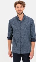 camel active Shirt met lange mouwen met allover print - Maat menswear-XXL - Donker blauw