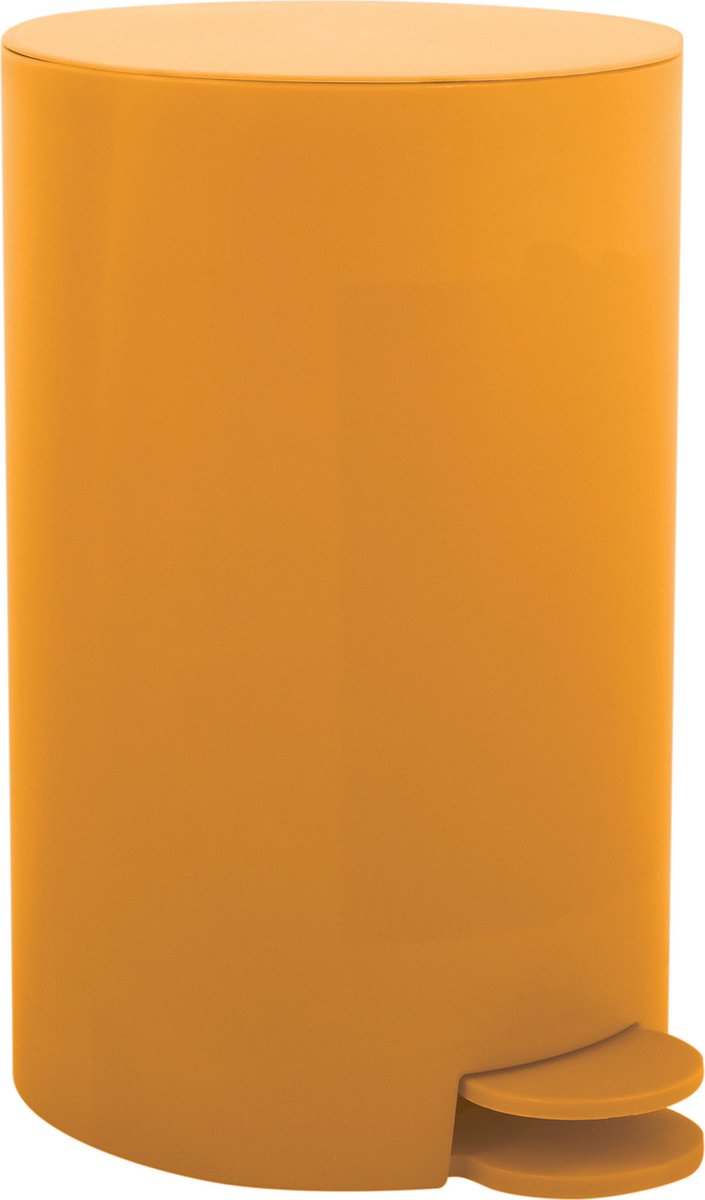 Goedkoopste MSV Prullenbak/pedaalemmer - kunststof - saffraan geel - 3L - klein model - 15 x 27 cm - Badkamer/toilet