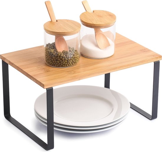 petite etagere rangement plan de travail cuisine bois zeller