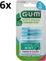 GUM Soft-Picks Comfort Flex Cool Mint Small - 6 x 40 stuks - Voordeelverpakking