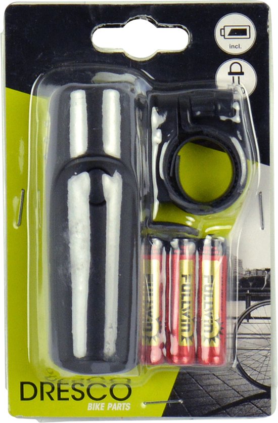 Dresco Koplamp fiets - Fietsverlichting- Sport - 1 LED - Zwart