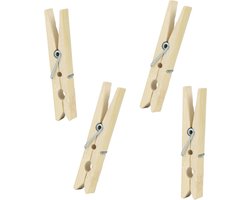 Urban Living Basic Size wasknijpers - 24x - bamboe - 7 cm
