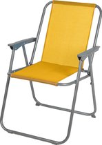 Sunnydays Picnic camping/strand stoel - aluminium - inklapbaar - geel - L53 x B55 x H75 cm