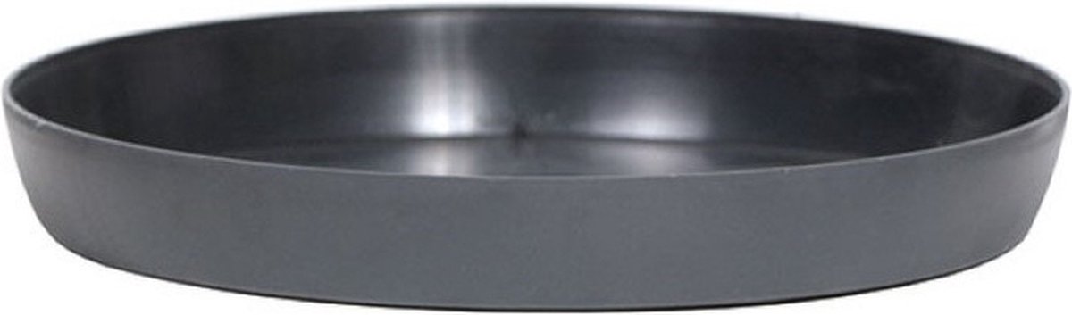 Prosperplast Opvangschaal/onderschaal voor bloempot/plantenpot - antraciet - rond - Dia 16 cm