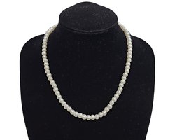 Fako Bijoux® - Parelketting - 6mm - Glaskralen - Parelmoer - Wit