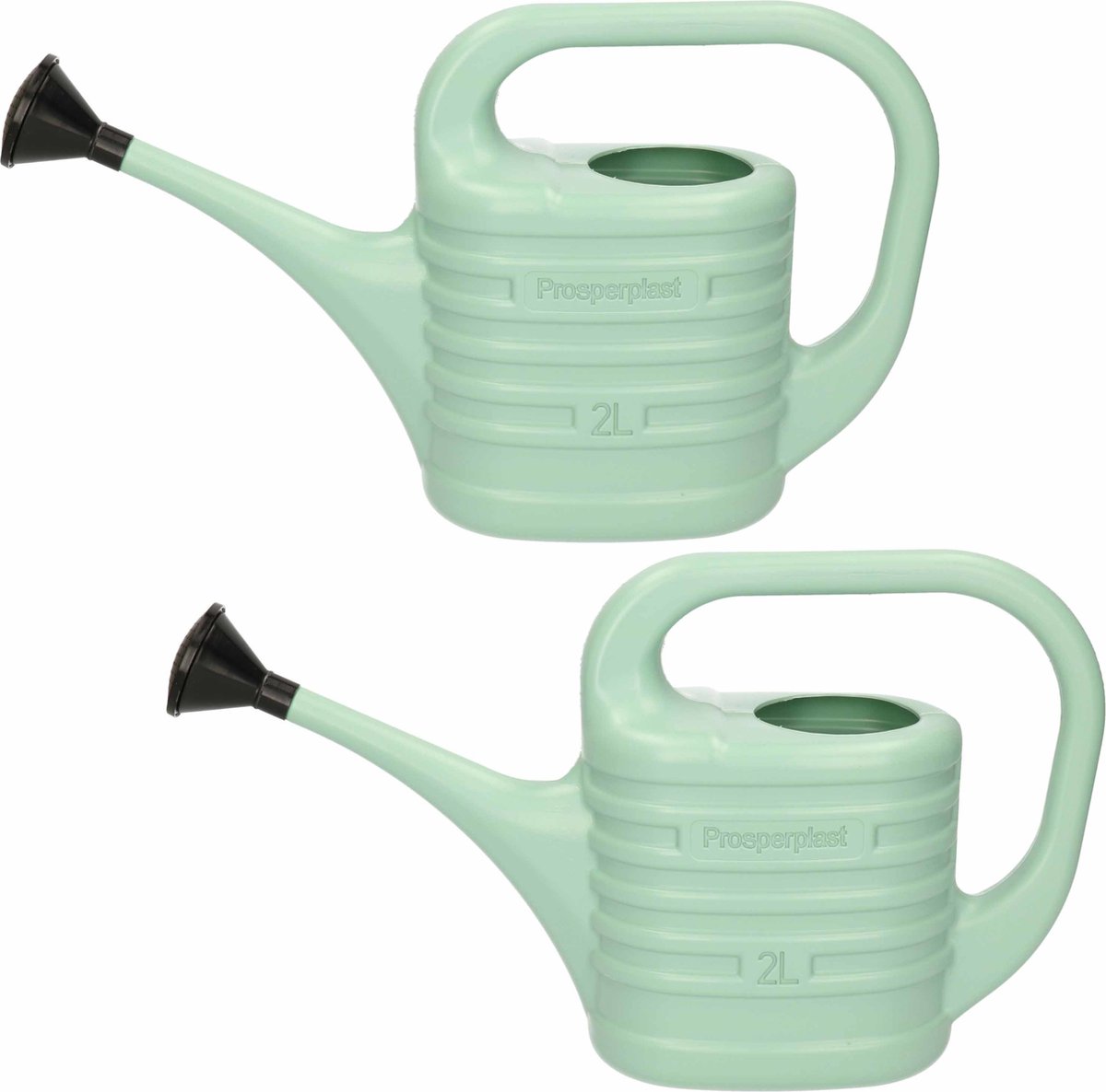Prosperplast Gieter met broeskop - Set van 2x stuks - mintgroen - kunststof - 2 liter - gieters voor buiten