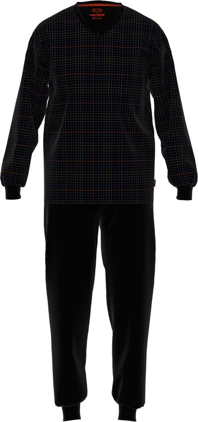 CECEBA Pure Cotton - heren pyjama met geruite top - zwart - Maat XXL
