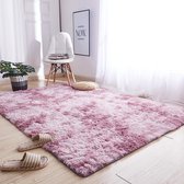 Vloerkleden voor woonkamer Shaggy Hoogpolig laagpolig tapijt Woonkamer Slaapkamerkleed Kinderkamer Tapijten,roze, 140x200cm