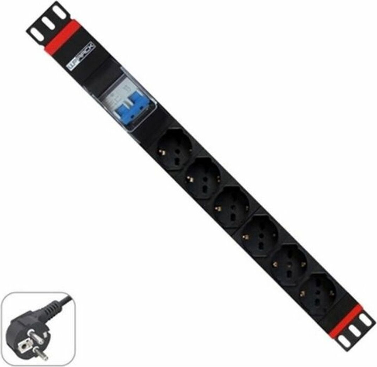 Schuko 19" 6 Way Multi-socket Adapter WP WPN-PDU-G02-06