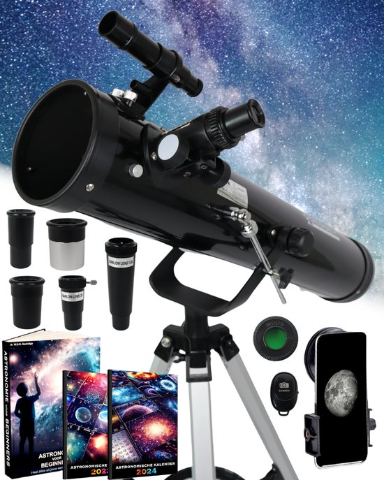 ODESSEY® CELESTIAL Edition Reflector Telescoop 250X Zoom – Sterrenkijker – Telescoop Kinderen & Volwassenen – Sterrenkijker voor Kinderen – Sterrenkijker Telescoop