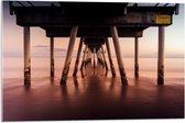 Acrylglas - Pier - Strand - Zee - Zand - 75x50 cm Foto op Acrylglas (Met Ophangsysteem)
