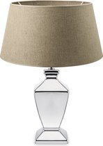Home Sweet Home tafellamp Melrose - tafellamp Class zilver inclusief lampenkap - lampenkap 35/30/19cm - tafellamp hoogte 50 cm - geschikt voor E27 LED lamp - taupe
