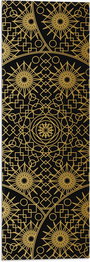 Vlag - Borden met Gouden Geometrische Print - 20x60 cm Foto op Polyester Vlag