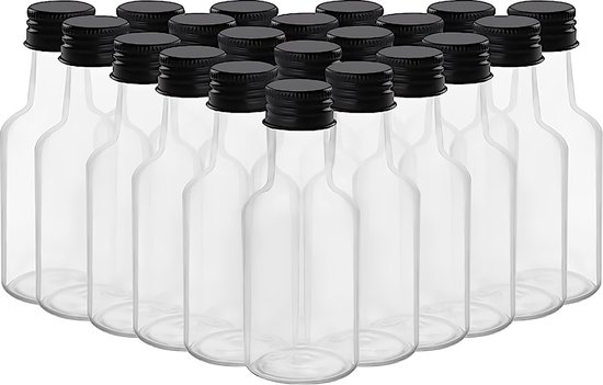 Mini bouteilles d'alcool (48 pièces) - Bouteille en plastique réutilisable  de 25 ml