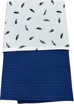 baby deken kinderwagen deken wieg deken kleine veertjes koningsblauw 60 x 90 cm