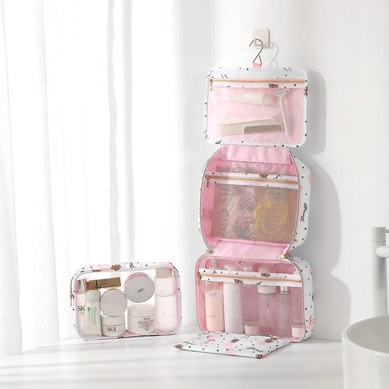 Trousse de toilette à suspendre pour femme, grande trousse à maquillage étanche, organisateur, Flamingo-a, moderne