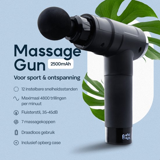 Bellies Family – Massage gun PRO – Samengesteld door MSc. Fysio – Incl. App – 12 Snelheidsstanden – Diepe Spierstimulatie (12mm) – Met Druksensor & LCD Touchscreen – Stil & Krachtig