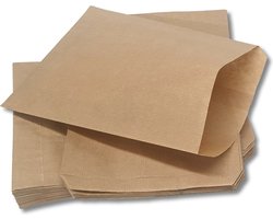 Prigta - Papieren zakjes - Bruin - 17,5x25 cm - 100 stuks - cadeauzakjes / verpakking zakjes