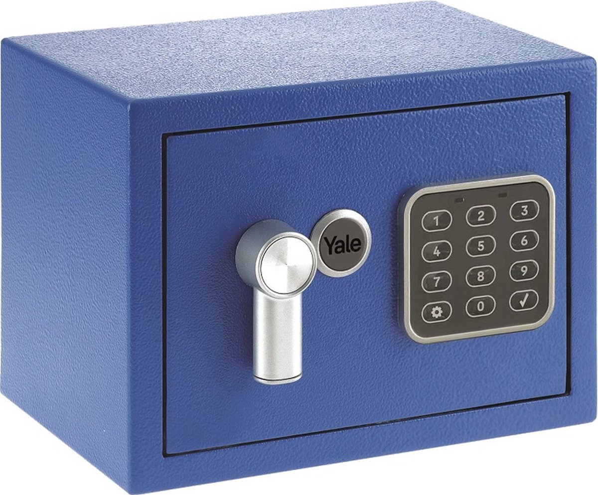 Yale Elektronische Kluis Mini - Cijferslot - Kluisje met Cijferslot - 170 x 230 x 170 mm - Blauw