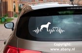 Grote münsterländer 3 x – autosticker - sticker voor raam auto deur muur laptop - heartbeat - rashondensticker - hondenlijn – hondenriem - Doglove - Abany quality design