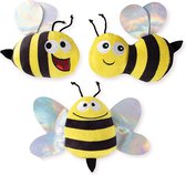 Petshop by Fringe Studio - 289442 - set bumble bees - Hondenspeelgoed - Speelgoed hond – Piepspeelgoed voor honden – Speelgoed met pieper - Knuffel hond - Honden speelgoed - Hondenspeeltje - Pluche speelgoed hond - Pluche hondenspeelgoed