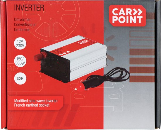Koop uw Carpoint Umformer 12V>230V 300W Batterieklemm bij SBI