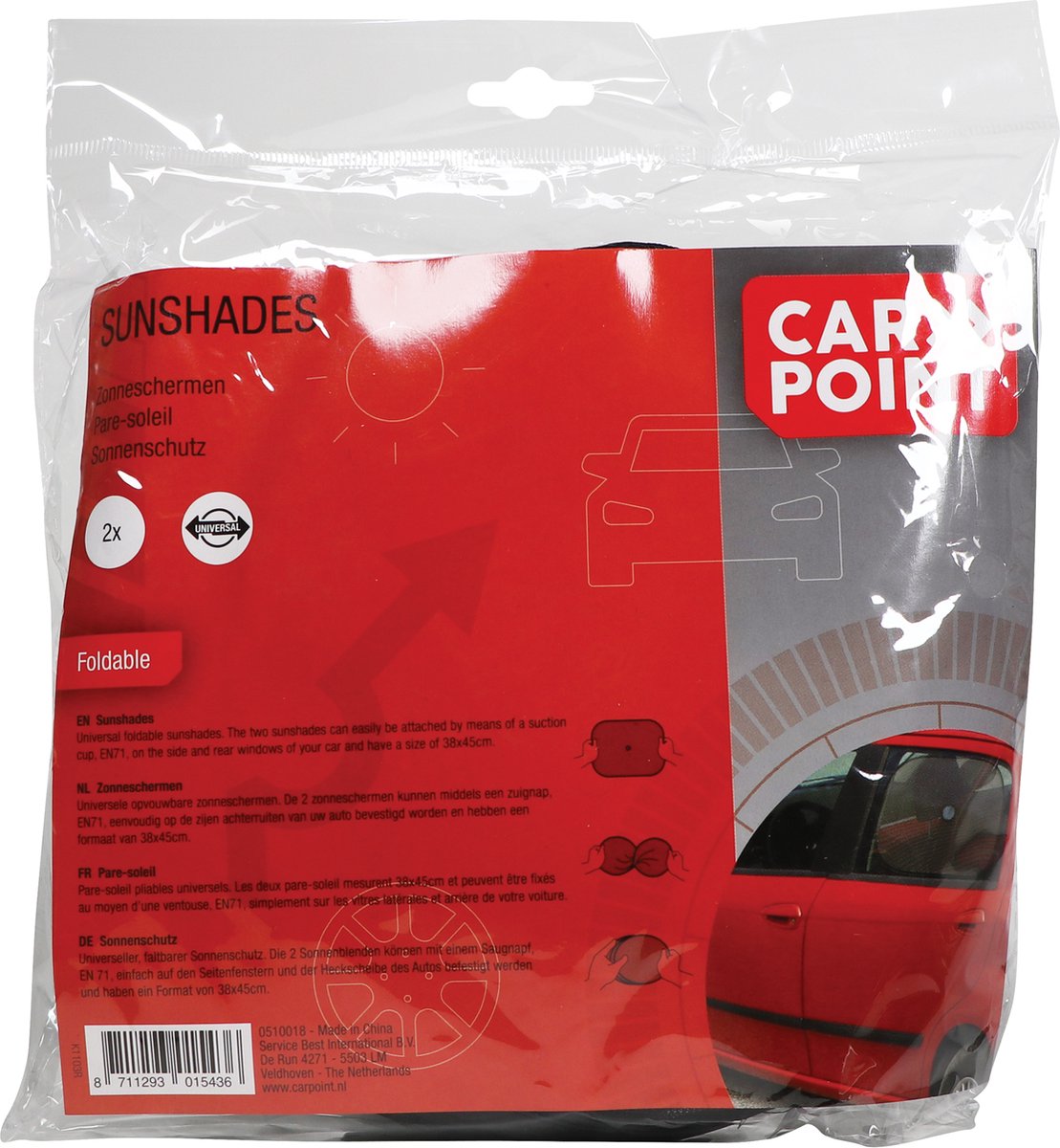 Zonnescherm auto opvouwbaar zwart zijruit set van 2