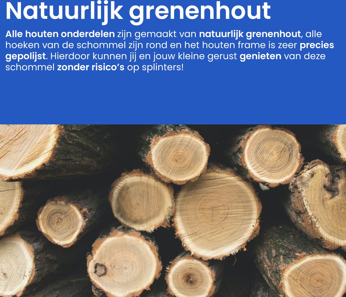 Luxe houten 3 in 1 blauwe meegroei baby schommel en kinder schommel – Baby swing – Schommel die meegroeit met je kindje - Schommelstoel - Schommels - handgemaakt — afbeelding 12