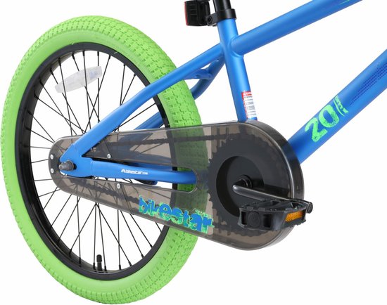 Bikestar 20 inch BMX kinderfiets, blauw / groen van Bikestar — afbeelding 5