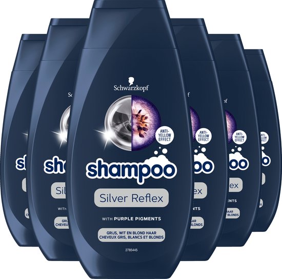 Foto: Schwarzkopf shampoo silver reflex voor blond grijs wit haar 6x 250ml grootverpakking