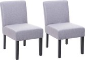 Set van 2 eetkamerstoelen MCW-F61, loungestoel, stof/textiel ~ grijs