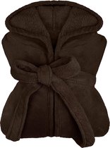 extra zachte badjas met capuchon van knuffelfleece - in moderne kleuren en verschillende maten - Unisex & kuitlengte
