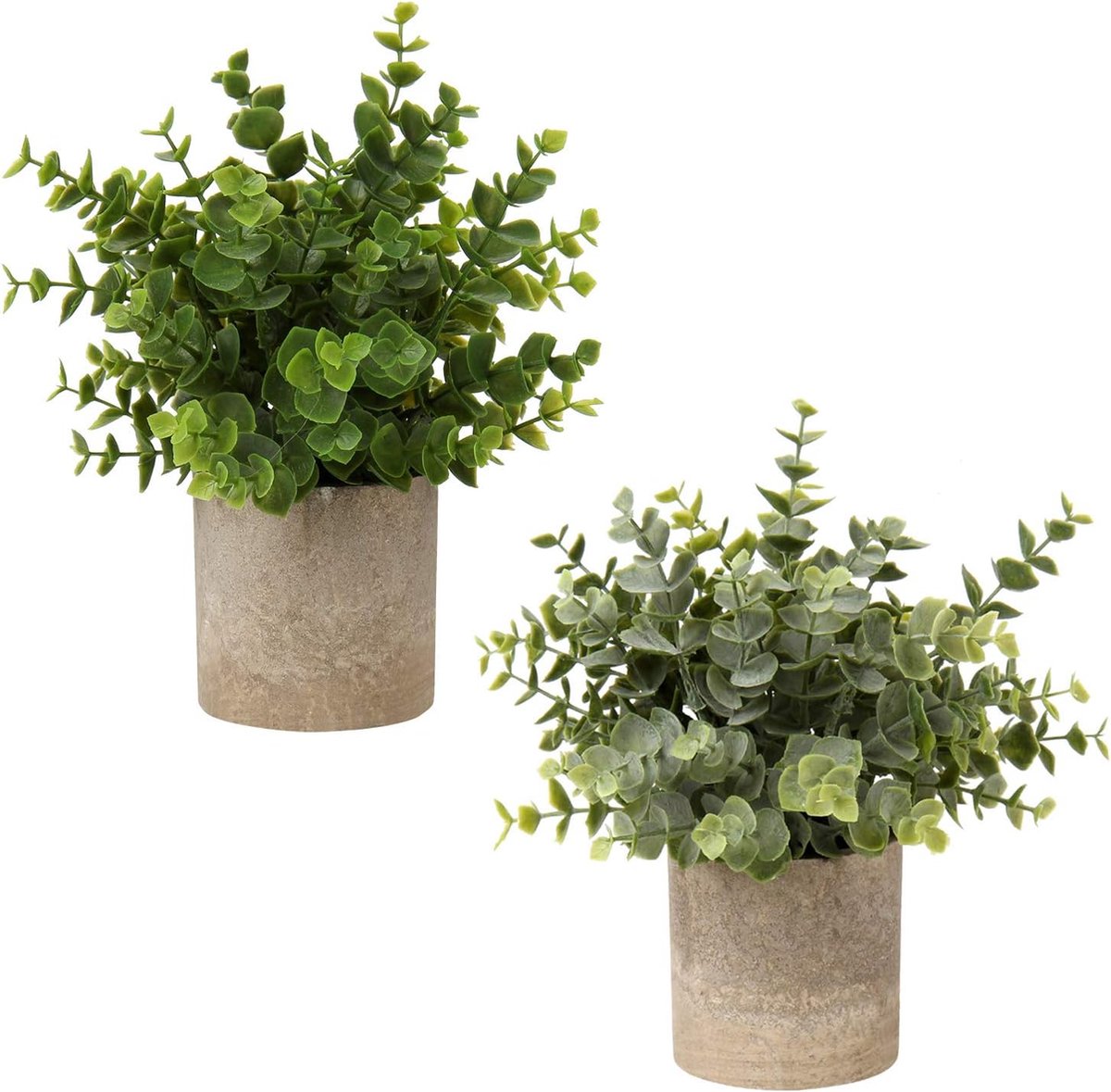 Kunstmatig mini-kruidenassortiment in papieren pot, planten, kunstplanten, eucalyptus, rozemarijn, spinazie, tijm, basilicum, prei, tuinkruiden, decoratie voor keuken en woonkamer, set van 6, 12 x 8 x
