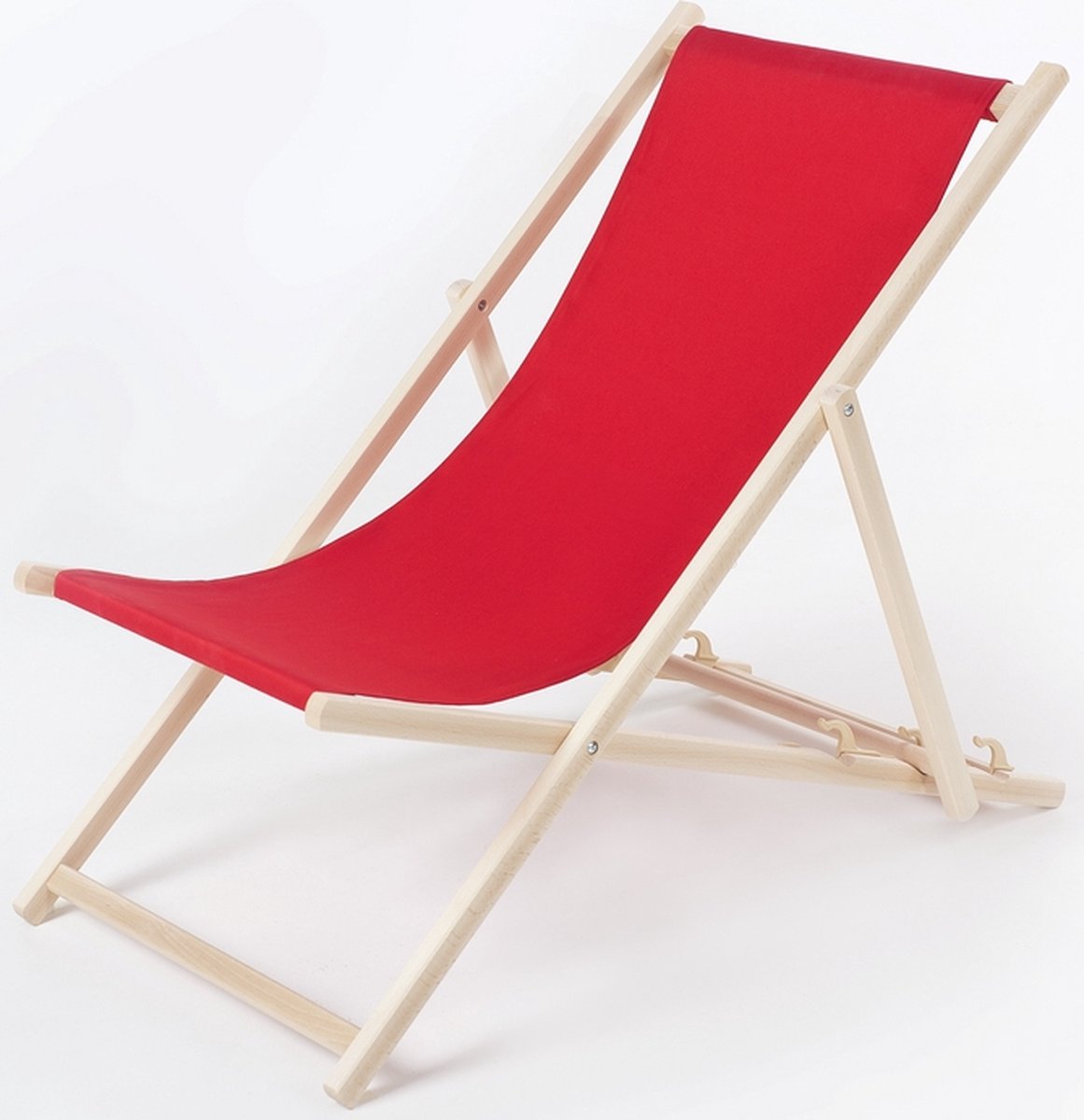 Strandstoel-Tuin stoel-Hout-Hoogte regulatie-Rood
