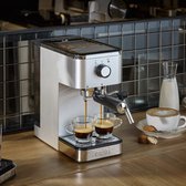 Graef Espresso piston machine ES400 Zilver 14 cm breed 1400 Watt voor losse koffie en koffiepads