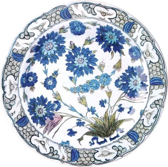 Bord Iznik voor picknick feestje camping enz - Herbruikbaar picknickbord - onbreekbaar bord