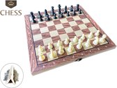 Magnetisch Schaakbord met Schaakstukken - Chess King - Schaken - Schaakspel - Hout - Opklapbaar 29cm