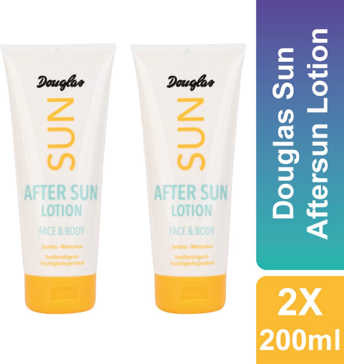 Douglas Sun After Sun Lotion - Face & Body - Aftersun - Voordeelverpakking - 2 x 200 ml - Verzorging na de Zon - Hydratatie en Herstel voor een Stralende Huid